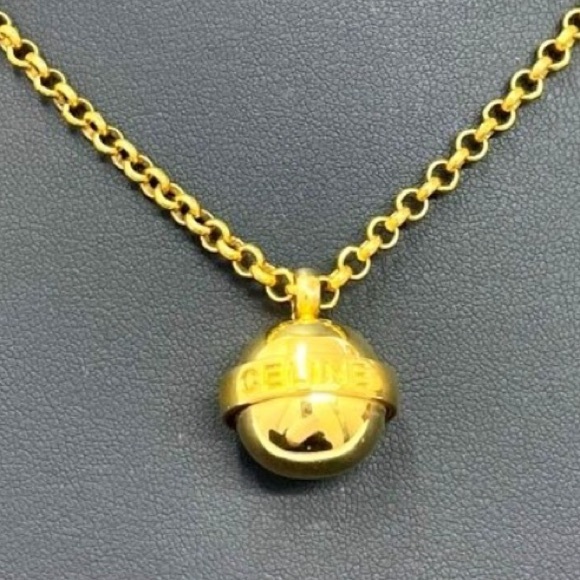 Celine Vintage Gold Sphere Necklace